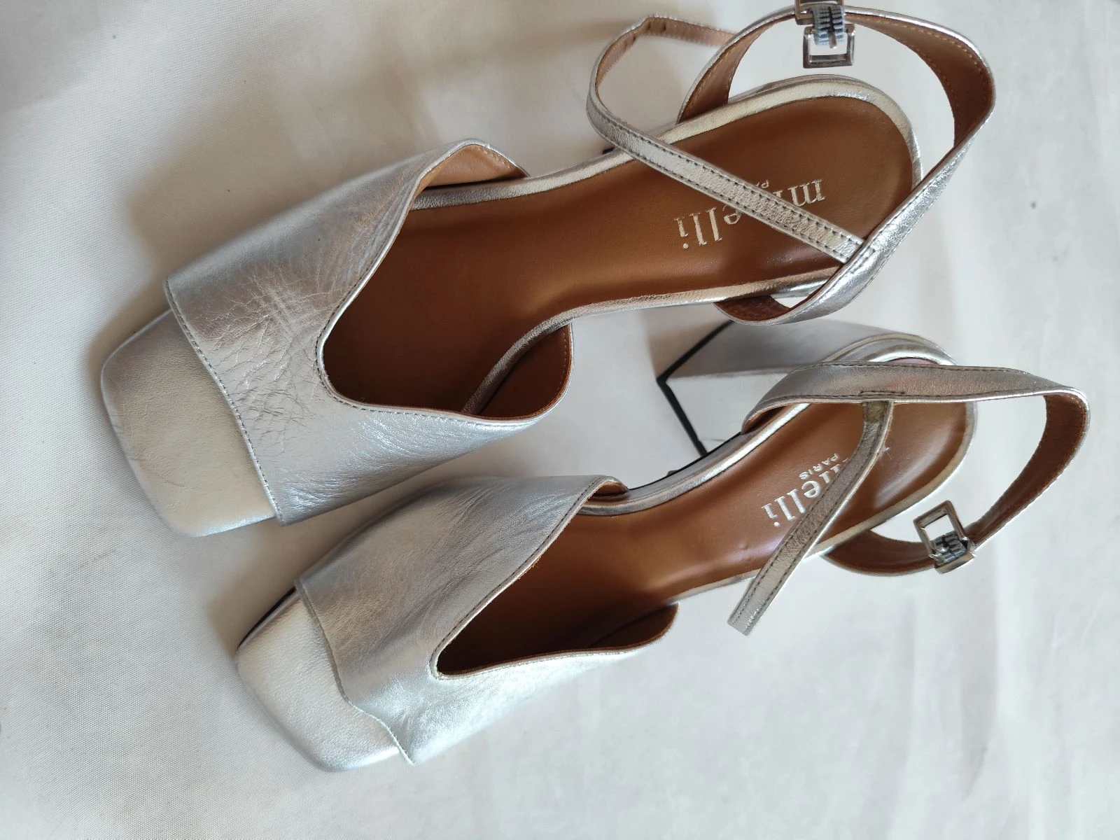 Sandalias de tacón Minelli mujer talla 36 plateadas – photo 3